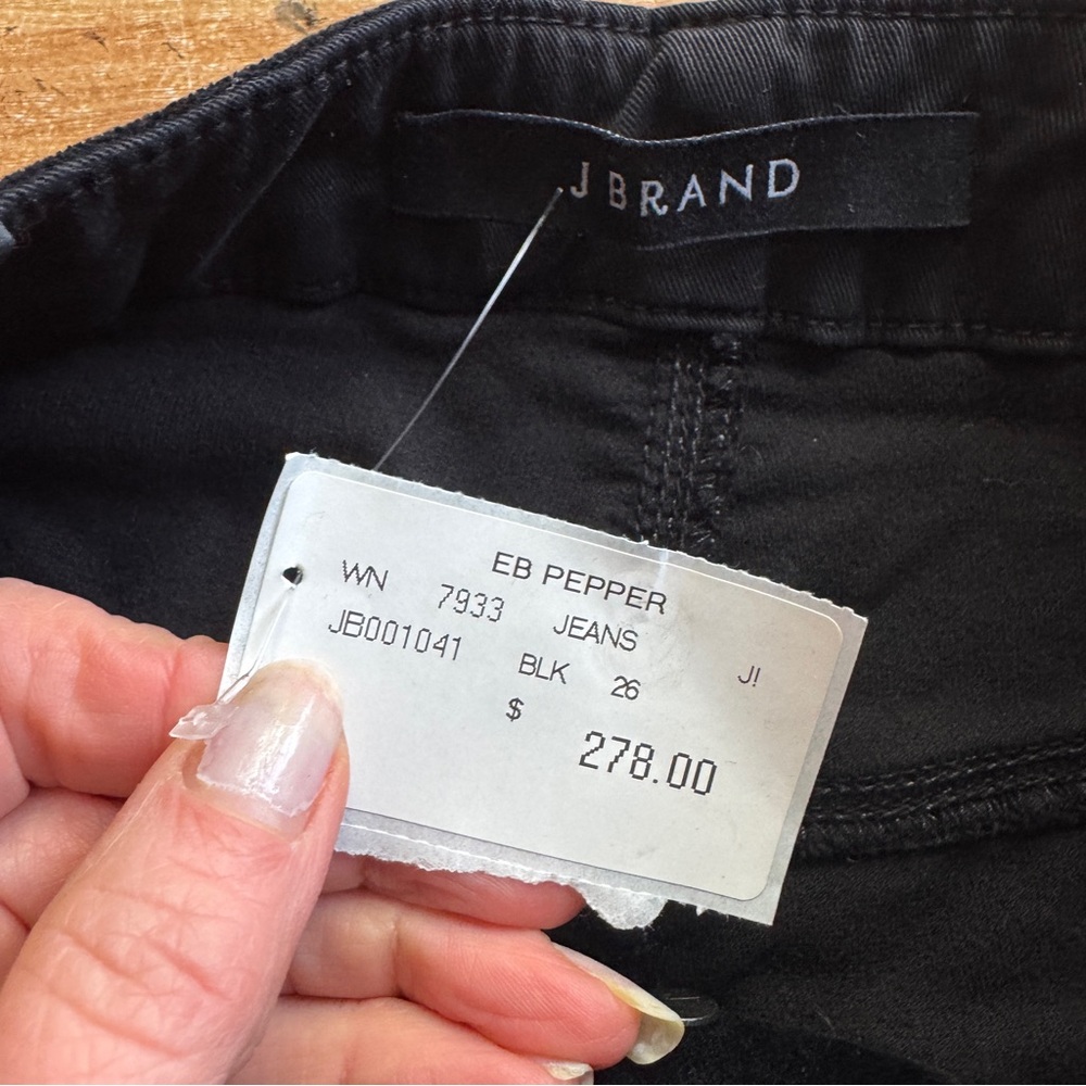 J. Brand Natasha sky high skinny black velvet jeans size 26 NWT, button fly - Picture 8 of 16